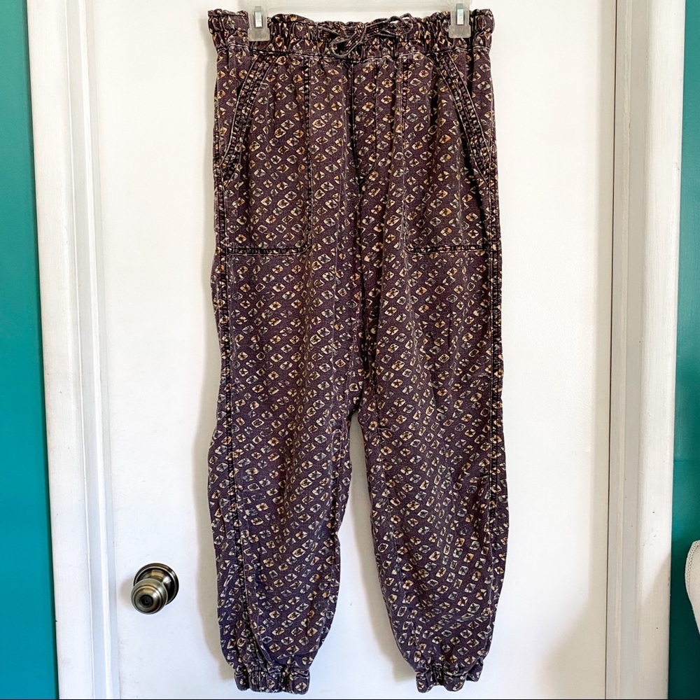 Anthropologie Purple Printed Jogger Pants S